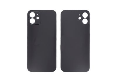 Tapa Cristal Trasero Negro Apple Iphone 12 sin Logotipo