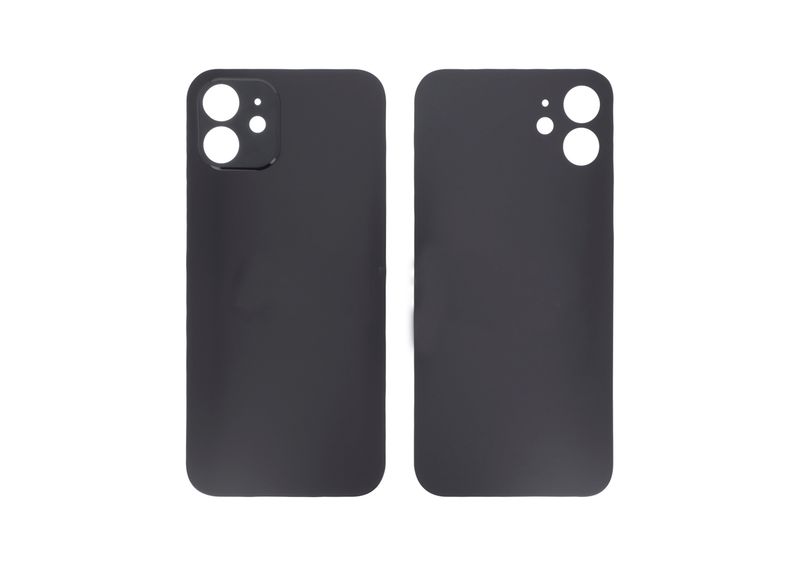 Tapa Cristal Trasero Negro Apple Iphone 12 sin Logotipo