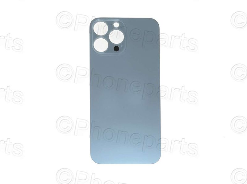 Tapa Cristal Trasero Apple Iphone13 PRO MAX Azul (Agujero Grande)