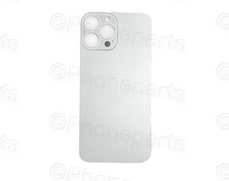 Tapa Cristal Trasero Apple Iphone13 PRO MAX Blanco (Agujero Grande)