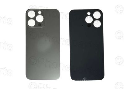 Tapa Cristal Trasero Apple Iphone14 PRO MAX Negro (Agujero Grande)