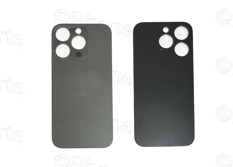 Tapa Cristal Trasero Apple Iphone14 PRO Negro (Agujero Grande)