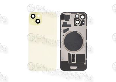 Tapa Cristal Trasero Amarillo con Lente de Cámara y Magsafe Apple iPhone 15