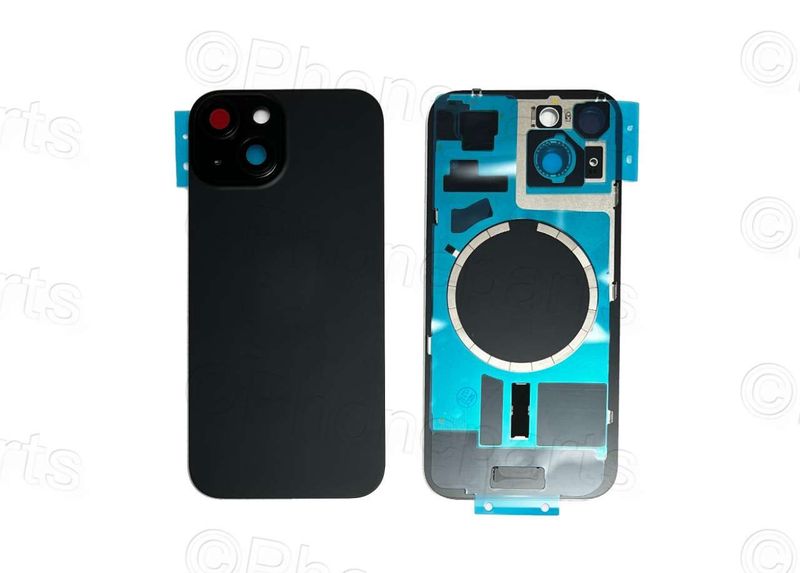 Tapa Cristal Trasero con Lente de Cámara y MagSave (imanes) Apple Iphone15 Negro