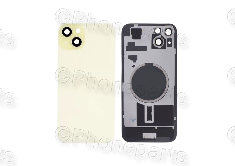 Tapa Cristal Trasero Amarillo con Lente de Cámara y Magsafe Apple iPhone 15 Plus