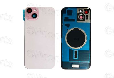 Tapa Cristal Trasero con Lente de Cámara y MagSave (imanes) Apple Iphone15 PLUS Rosa