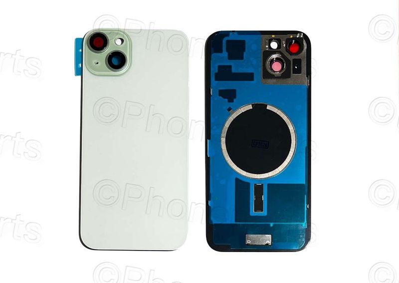 Tapa Cristal Trasero con Lente de Cámara y MagSave (imanes) Apple Iphone15 PLUS Verde