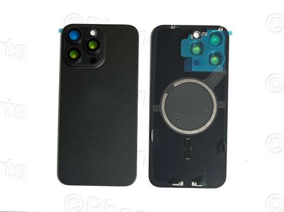 Tapa Cristal Trasero con Lente de Cámara y MagSave (imanes) Apple Iphone15 PRO MAX Negro