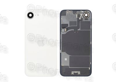 Tapa Cristal Trasero Blanco Apple Iphone 16e Original Desmontado con Lente de Cámara, MagSave Carga Inalámbrica (imanes) y flash. SWAP Grado A