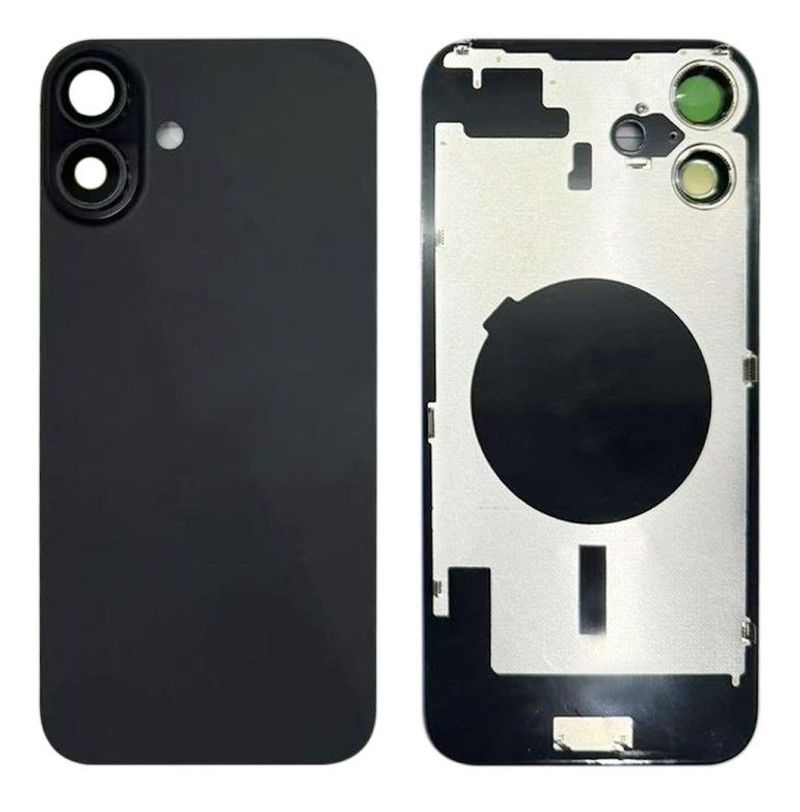 Tapa Cristal Trasero Negro con Lente de Cámara Apple iPhone 16 Plus