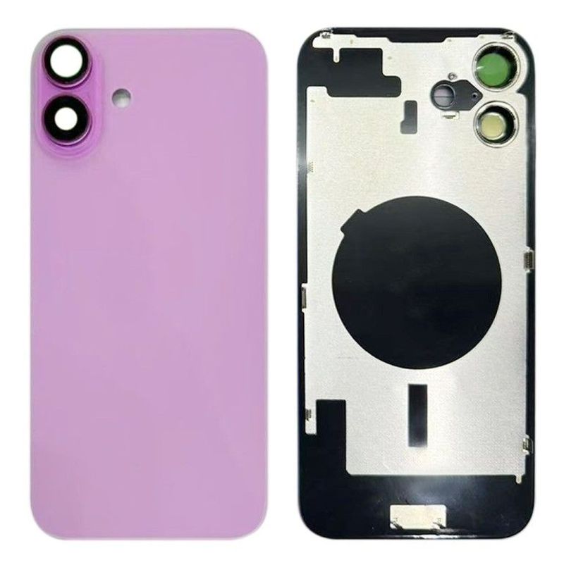 Tapa Cristal Trasero Rosa con Lente de Cámara Apple iPhone 16 Plus