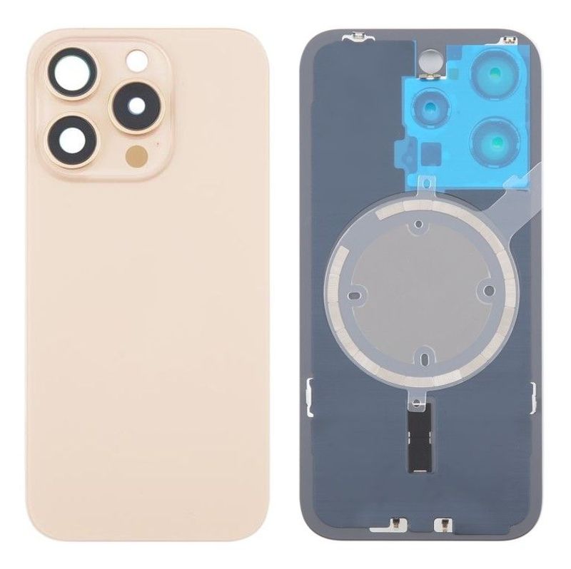 Tapa Cristal Trasero Dorado con Lente de Cámara y Magsafe Apple iPhone 16 Pro Max