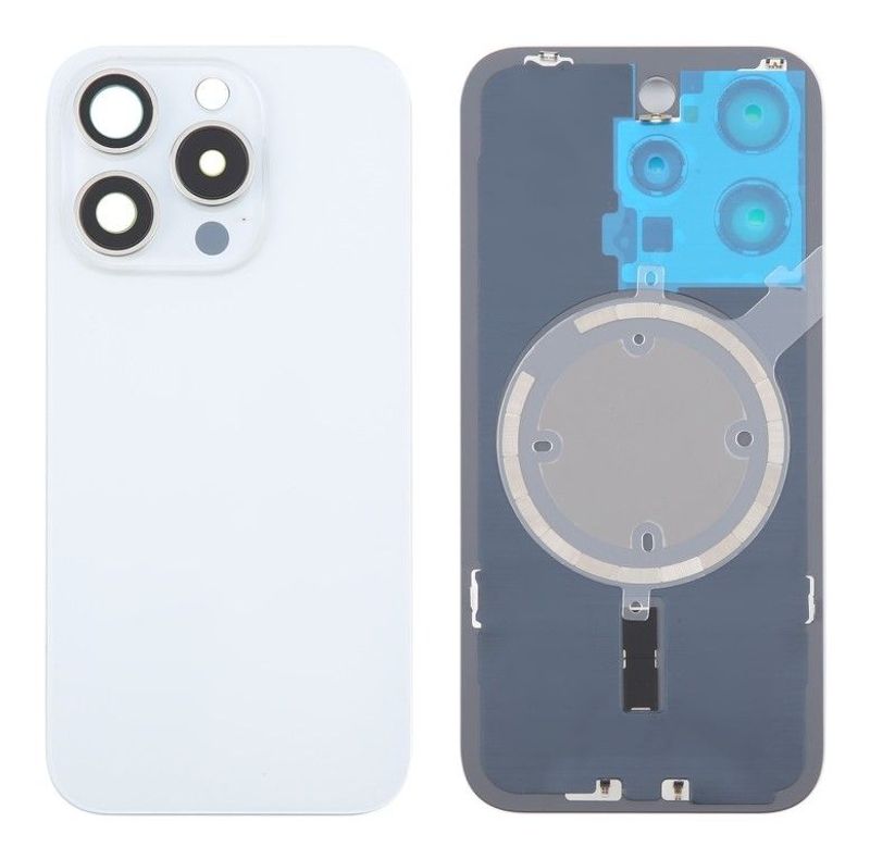 Tapa Cristal Trasero Blanca con Lente de Cámara y Magsafe Apple iPhone 16 Pro