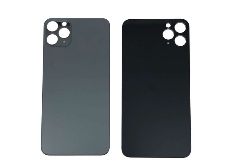 Tapa Cristal Trasero Apple Iphone11 PRO MAX Gris (Agujero Grande)