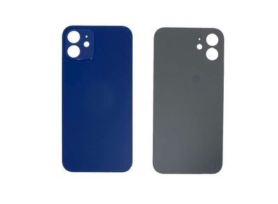 Tapa Cristal Trasero Apple Iphone12 Azul (Agujero Grande)