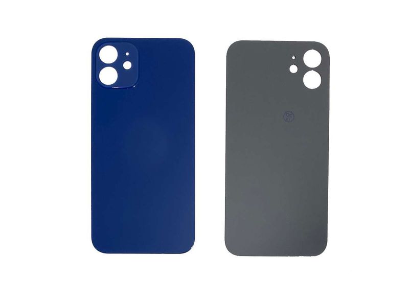 Tapa Cristal Trasero Apple Iphone12 Azul (Agujero Grande)