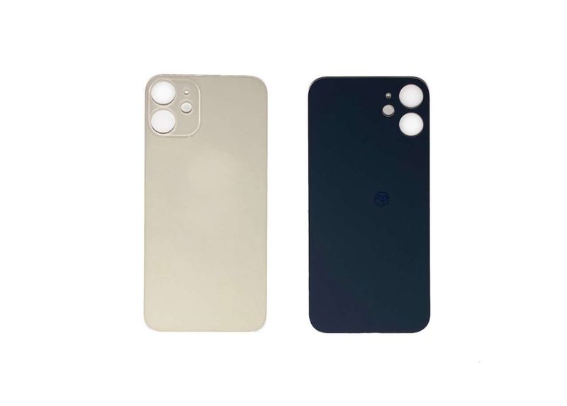 Tapa Cristal Trasero Apple Iphone12 Mini Blanco (Agujero Grande)