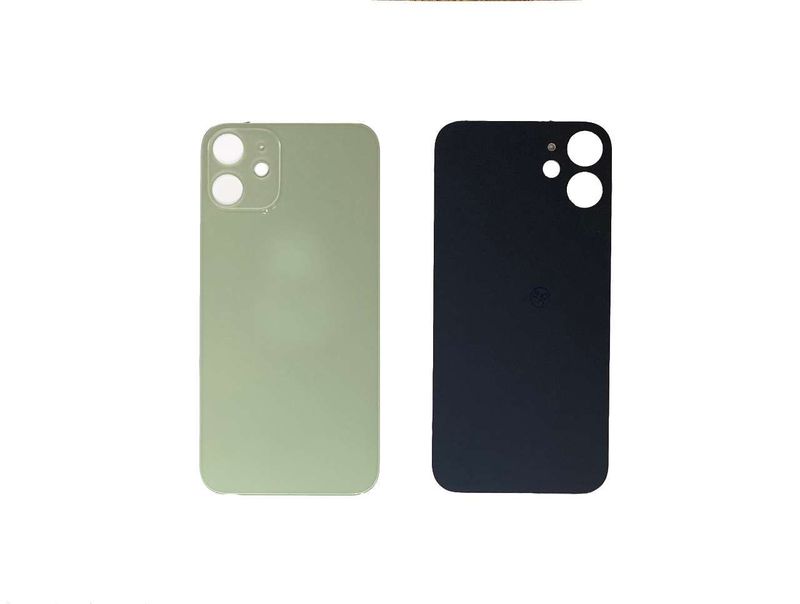 Tapa Cristal Trasero Apple Iphone12 Mini Verde (Agujero Grande)