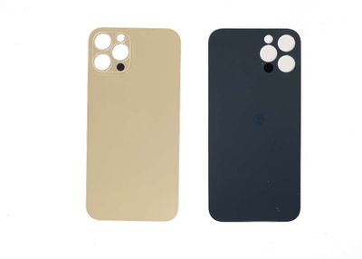 Tapa Cristal Trasero Apple Iphone12 PRO Dorado (Agujero Grande)