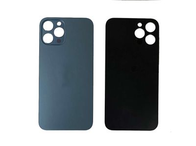 Tapa Cristal Trasero Apple Iphone12 PRO MAX Azul (Agujero Grande)