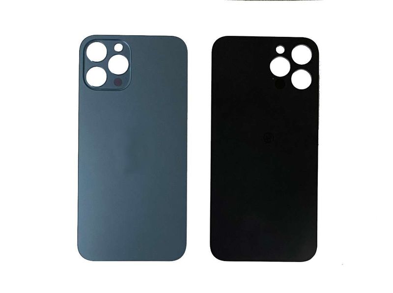 Tapa Cristal Trasero Apple Iphone12 PRO MAX Azul (Agujero Grande)