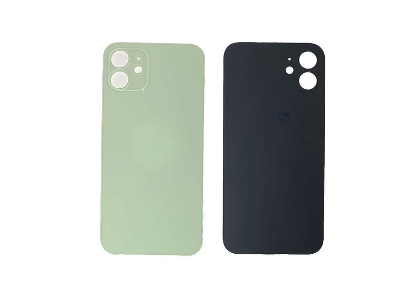 Tapa Cristal Trasero Apple Iphone12 Verde (Agujero Grande)