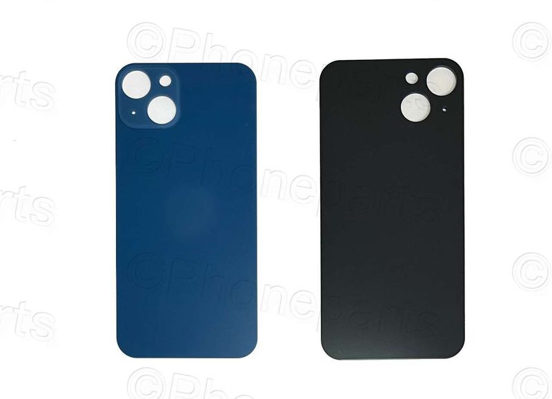 Tapa Cristal Trasero Apple Iphone13 Azul (Agujero Grande)