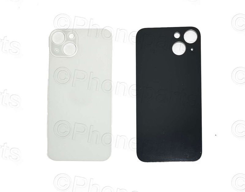 Tapa Cristal Trasero Apple Iphone13 Blanco (Agujero Grande)