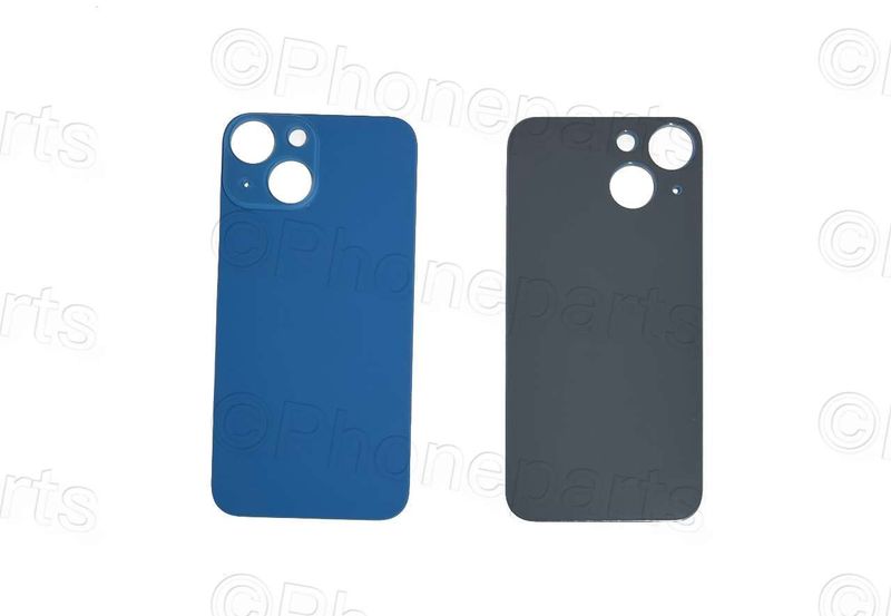 Tapa Cristal Trasero Apple Iphone13 Mini Azul (Agujero Grande)