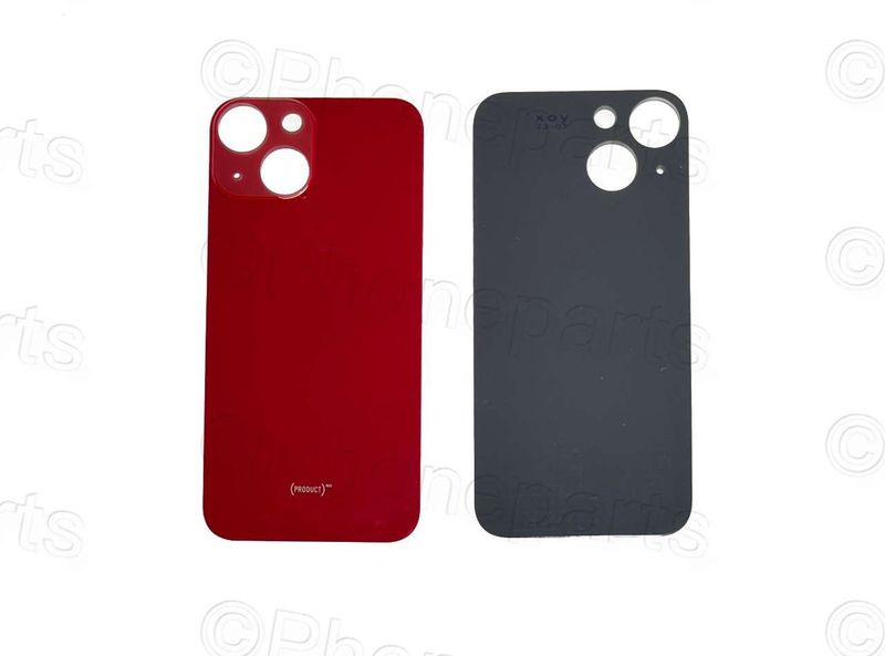 Tapa Cristal Trasero Apple Iphone13 Mini Rojo (Agujero Grande)