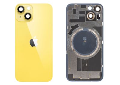 Tapa Cristal Trasero Amarillo Apple Iphone 14 Original Desmontado con Lente de Cámara, MagSave (imanes). SWAP Grado A
