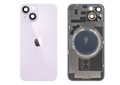 Tapa Cristal Trasero Lila Apple Iphone 14 Original Desmontado con Lente de Cámara, MagSave (imanes). SWAP Grado A