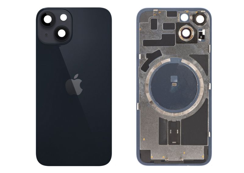 Tapa Cristal Trasero Negro Apple Iphone 14 Original Desmontado con Lente de Cámara, MagSave (imanes). SWAP Grado A