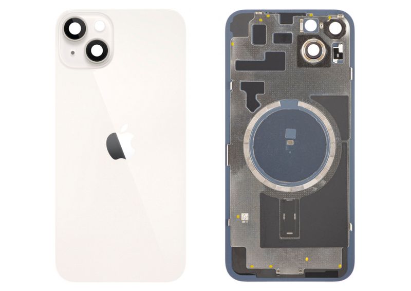 Tapa Cristal Trasero Blanco Apple Iphone 14 PLUS Original Desmontado con Lente de Cámara, MagSave (imanes). SWAP Grado A