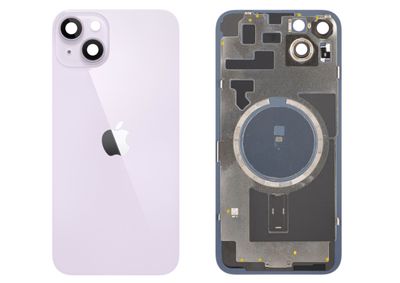 Tapa Cristal Trasero Lila Apple Iphone 14 PLUS Original Desmontado con Lente de Cámara, MagSave (imanes). SWAP Grado A