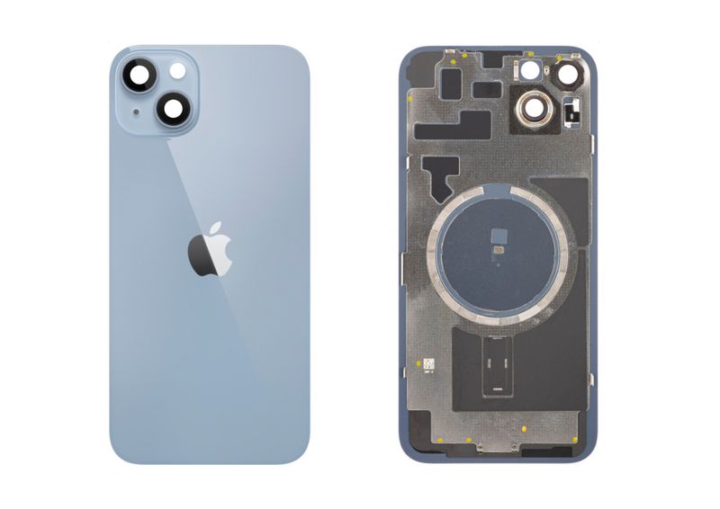 Tapa Cristal Trasero Azul Apple Iphone 14 PLUS Original Desmontado con Lente de Cámara, MagSave (imanes). SWAP Grado A