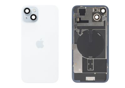 Tapa Cristal Trasero Azul Apple Iphone 15 PLUS Original Desmontado con Lente de Cámara, MagSave Carga Inalámbrica (imanes) y flash. SWAP Grado A