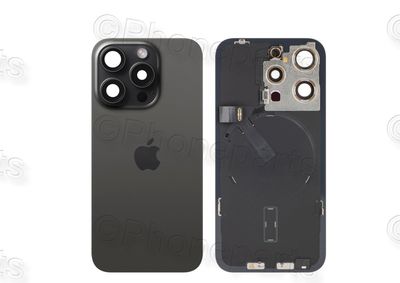 Tapa Cristal Trasero Titanio Natural Apple Iphone 15 PRO Original Desmontado con Lente de Cámara, MagSave Carga Inalámbrica (imanes) y flash. SWAP Grado A