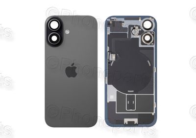 Tapa Cristal Trasero Negro Apple Iphone 17 Original Desmontado con Lente de Cámara, MagSave Carga Inalámbrica (imanes) y flash. SWAP Grado A