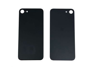 Tapa Cristal Trasero Apple Iphone8 Negro (Agujero Grande)
