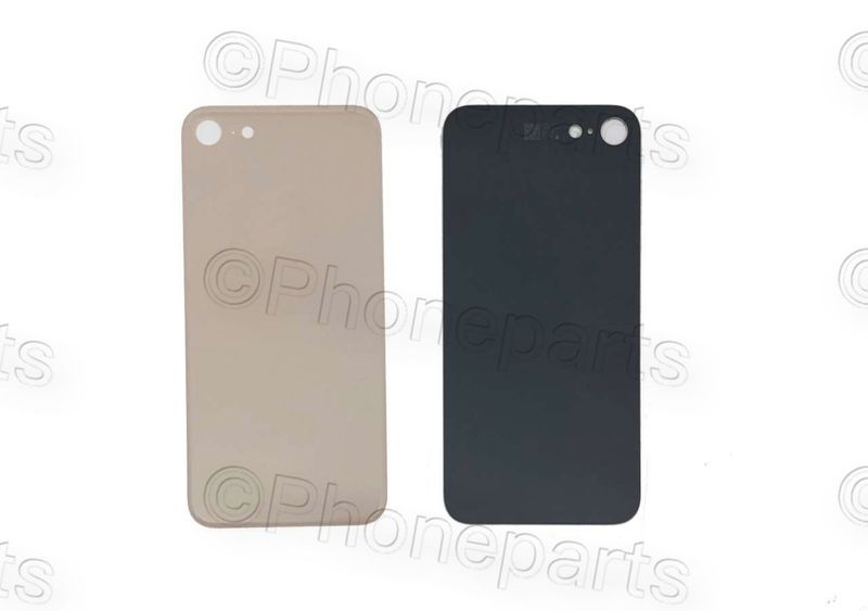 Tapa Cristal Trasero Apple Iphone8 Rosa (Agujero Grande)