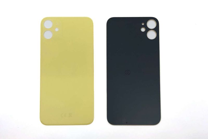 Tapa Cristal Trasero Apple Iphone11 Amarillo (Agujero Grande)