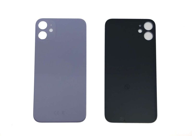 Tapa Cristal Trasero Apple Iphone11 Lila (Agujero Grande)