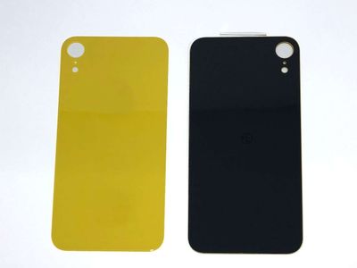 Tapa Cristal Trasero Apple Iphone XR Amarillo (Agujero Grande)