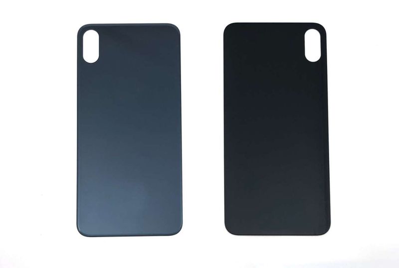 Tapa Cristal Trasero Apple Iphone Xs MAX Negro (Agujero Grande)