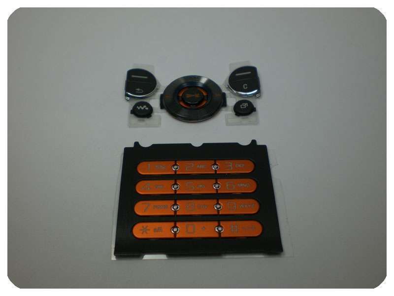 Teclado Funcional y Numérico Sony-Ericsson W580i Negro/Naranja
