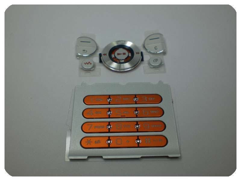 Teclado Funcional y Numérico Sony-Ericsson W580i Blanca/Naranja