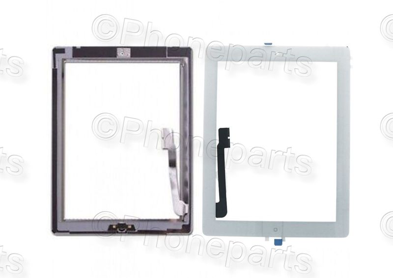 Digitalizador Con Pegtina Apple IPAD4 Blanco con Botón Menu (Home) A1459, A1460