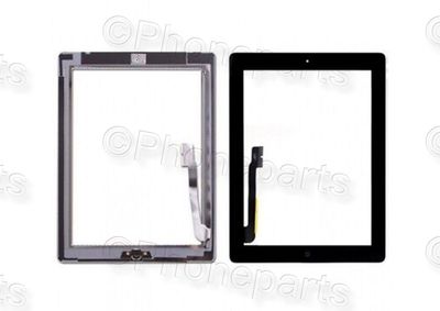 Digitalizador Con Pegtina Apple IPAD4 Negro con Botón Menu (Home) A1459, A1460